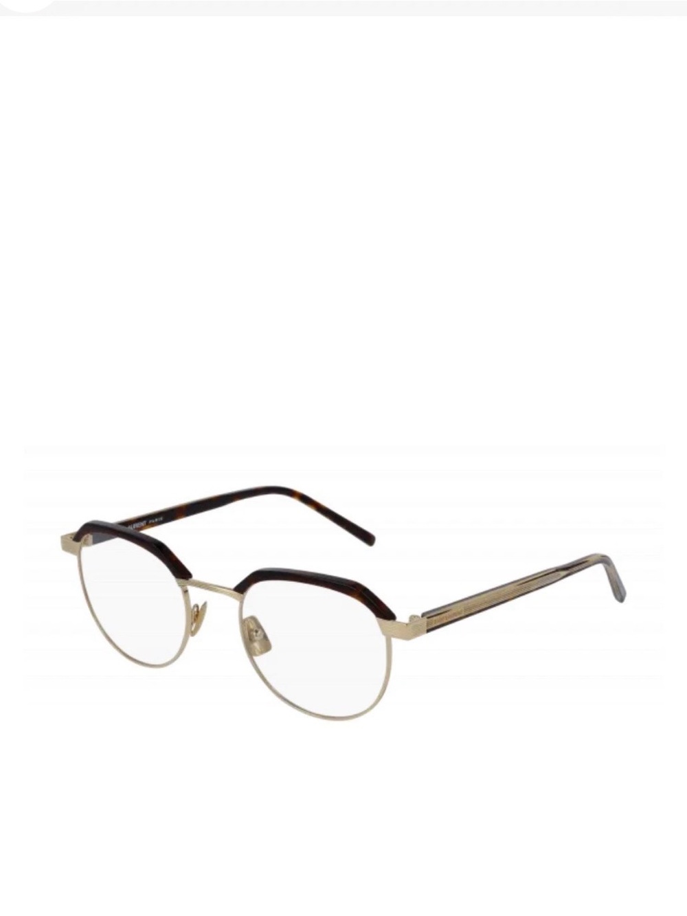 Saint Laurent SL 124 Eyeglasses Black/Gold Metal Round 50mm Unisex